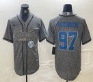 Nike Detroit Lions #97 Aidan Hutchinson Hemp grey baseball Joint name -BD 02