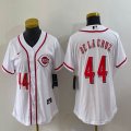 Women Nike Cincinnati Reds Elly De La Cruz white majestic baseball jerseys -BD