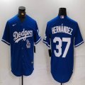 Nike Los Angeles Dodgers #37 Enrique Hernandez blue majestic baseball jerseys 02