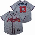 Nike Atlanta Braves #13 Ronald Acuna Jr. Gray Flexbase Authentic Collection Jersey