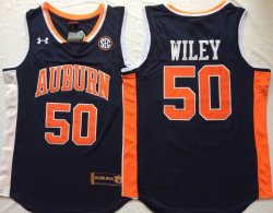 Auburn Tigers #50 Austin Wiley blue NCAA Basketball jerseys