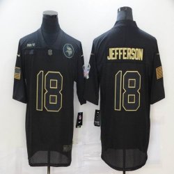 Nike Dallas Vikings #18 Justin Jefferson black Salute To Service Limited Jersey-BD