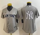 Women Nike New York Yankees blank gray MLB baseball Jersey -BD 01