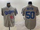 Los Angeles Dodgers #50 Mookie Betts Nike gray fashion majestic baseball Jersey -BD