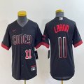 Youth Nike Cincinnati Reds #11 Barry Larkin black majestic baseball jerseys 03