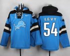 Custom Nike Detroit Lions #54 Levy skyblue nfl Hooded Sweatshirt