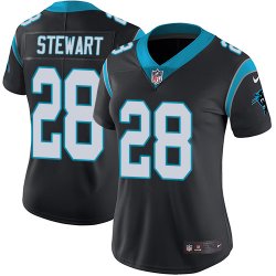 Women Panthers #28 Jonathan Stewart black nike Color Rush Limited Jersey