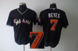 Florida Marlins #7 Jose Reyes Black MLB signature Jerseys