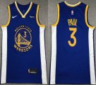 Nike Golden State Warriors #3 Chris Paul blue white nba basketball jerseys