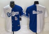 Los Angeles Dodgers blank Nike white blue splits majestic baseball Jersey Dodgers Logo