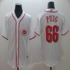 Cincinnati Reds #66 Yasiel Puig white majestic baseball jerseys