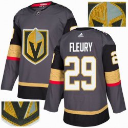 Custom Adidas Vegas Golden Knights #29 Marc Andre Fleury gray hockey Jersey Champion version