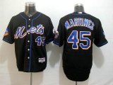 New York Mets 45# Pedro Martinez MLB Jerseys Black