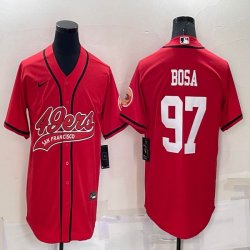 Nike San Francisco 49ers #97 Nick Bosa red baseball jerseys Joint name-BD