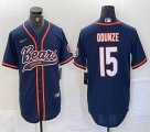 Nike Chicago Bears #15 Rome Odunze blue baseball Joint name -BD