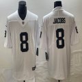 Nike Las Vegas Raiders #8 Josh Jacobs White Color Rush Limited Jersey -BD