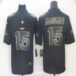 Nike Kansas City Chiefs #15 Patrick Mahomes black gold Color Rush Limited Jerseys Inverted