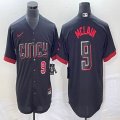 Nike Cincinnati Reds #9 Mclain black majestic baseball jerseys Joint name-BD 02