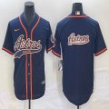 Nike Houston Astros blank blue majestic baseball jerseys big logo Joint name -BD 07