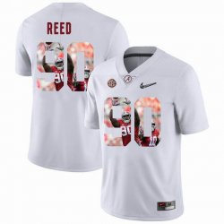 Custom Alabama Crimson Tide #90 Jarran Reed white College Color Rush Limited Jerseys