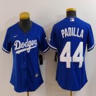 Women Nike Los Angeles Dodgers#44 Padilla blue majestic baseball Jersey-BD