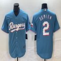 Nike Texas Rangers #2 Marcus Semien Skyblue majestic baseball jerseys