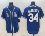 Nike Los Angeles Dodgers #34 Fernando Valenzuela blue MLB baseball Jersey Joint name -BD 01