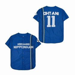 Japan Shohei Ohtani 11 Hokkaido Nippon Ham Fighters blue Baseball Jerseys