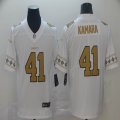 Nike New Orleans Saints #41 Alvin Kamara white NFL Color Rush Limited Jersey with Sleeve label