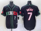 2023 World Cup Mexico #7 Julio Urias black majestic baseball jerseys 64