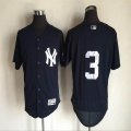 2016 New York Yankees #3 dark blue Flexbase Authentic Collection Jersey