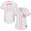 2017 Women St.Louis Cardinals #14 Boyer white majestic mlb jersey