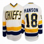 2016 Hanson Brothers Charlestown Chiefs #18 white hockey jersey