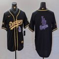 Nike Los Angeles Dodgers blank black gold fashion baseball jerseys 09