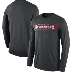 Men\'s Tampa Bay Buccaneers Nike Heathered Charcoal Sideline Seismic Legend Long Sleeve T-Shirt