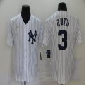 Nike New York Yankees #3 Babe Ruth White majestic baseball Jersey-BD