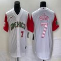 2023 World Cup Mexico #7 Julio Urias white red majestic baseball jerseys 83