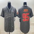 2023 super bowl Nike Kansas City Chiefs #95 Chris Jones hemp ash baseball jerseys Joint name-BD