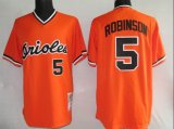 Baltimore Orioles #5 Brooks Robinson Throwback Orange MLB Jerseys