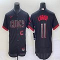 Nike Cincinnati Reds #11 Barry Larkin black Flexbase Authentic Collection Jersey city blue-BD 03