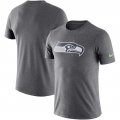 Seattle Seahawks Nike Essential Logo Dri-FIT Cotton T-Shirt - Heather Charcoal