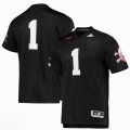 Custom Adidas #1 Nebraska Huskers Team Black Premier Football Jersey