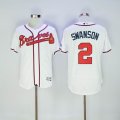 Atlanta Braves #2 Dansby Swanson white Flexbase Authentic Collection Jersey