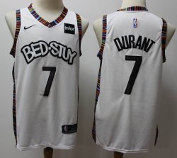 Nike Brooklyn Nets #7 Kevin Durant white NBA Basketball Jersey city version-S8