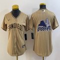 Women Nike San Diego Padres blank beige majestic baseball jerseys big logo