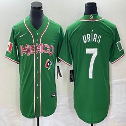 2023 World Cup Mexico #7 Julio Urias green red majestic baseball jerseys 188