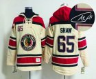 Chicago Blackhawks SHAW 65# beige hockey Hooded Sweatshirt-Signature