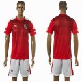 2016 Austria European Cup red white soccer jersey home