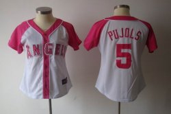 Los Angeles Angels #5 Albert Pujols white fashion women MLB jersey