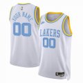 Customized Los Angeles Lakers white throwback basketball jerseys